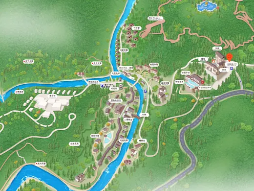 雁江结合景区手绘地图智慧导览和720全景技术，可以让景区更加“动”起来，为游客提供更加身临其境的导览体验。